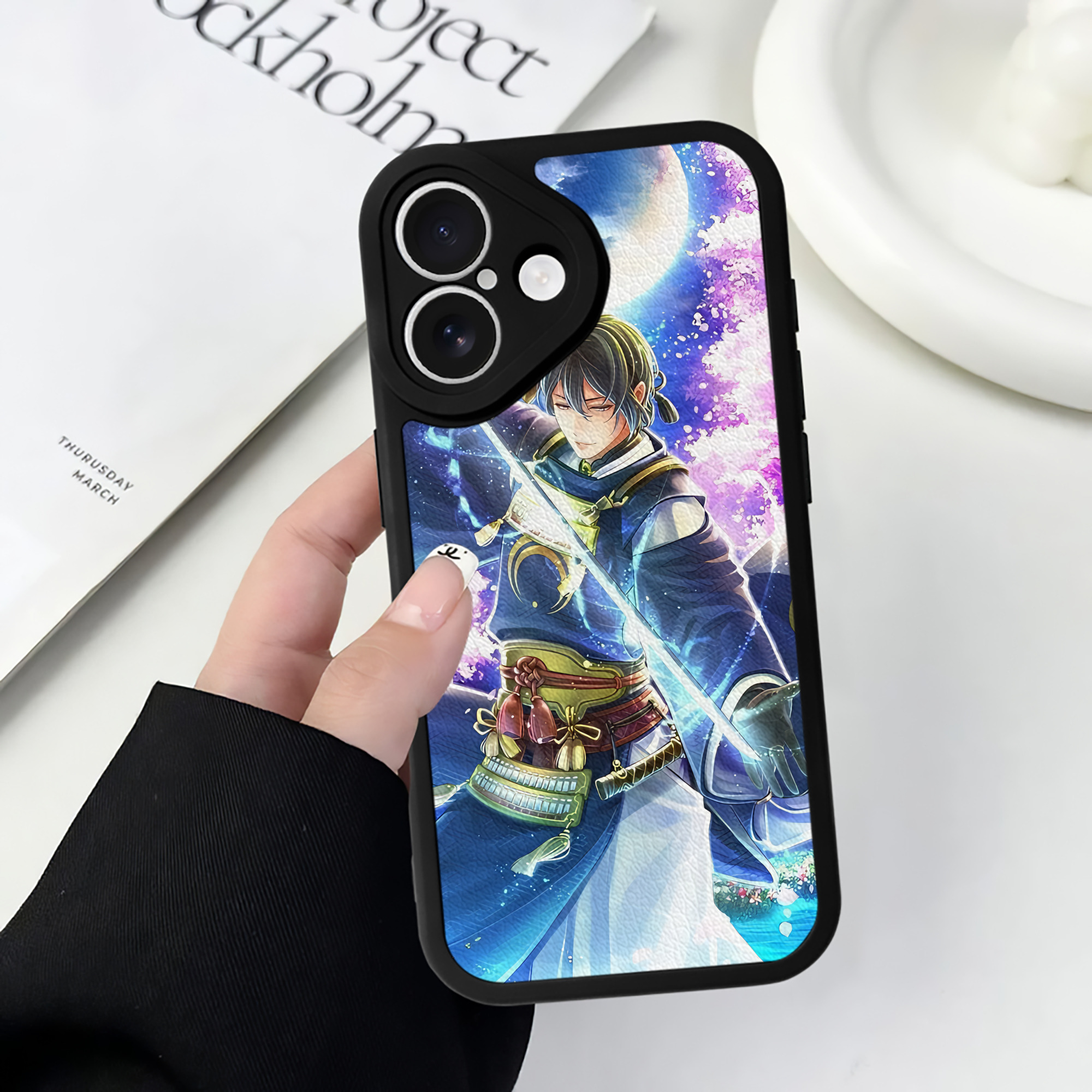 （画像用） 刀剣乱舞 Touken Ranbu 【iPhone 16シリーズ対応】シリコンスマホケース（レザー調） 材質：シリコン